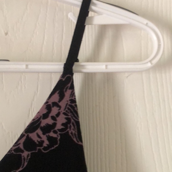 Woman’s Newport News whimsigoth Y2k Spaghetti strap stretchy Floral black dress - Picture 7 of 15